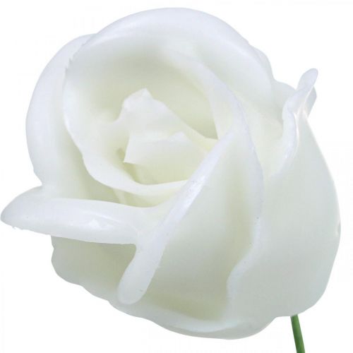 Produkt Sztuczne róże białe róże woskowe róże dekoracyjne wosk Ø6cm 18szt