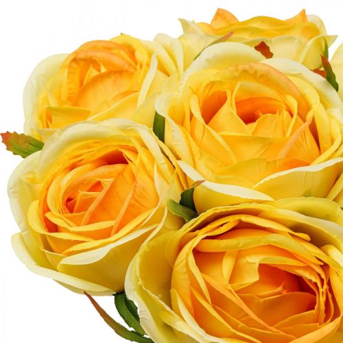Produkt Sztuczne Róże Żółte Sztuczne Róże Jedwabne Kwiaty 28cm 7szt