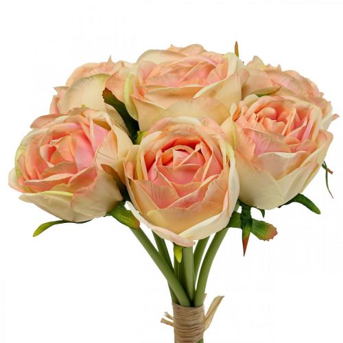 Floristik24 Sztuczne róże różowe sztuczne róże 28cm pęczek 7szt
