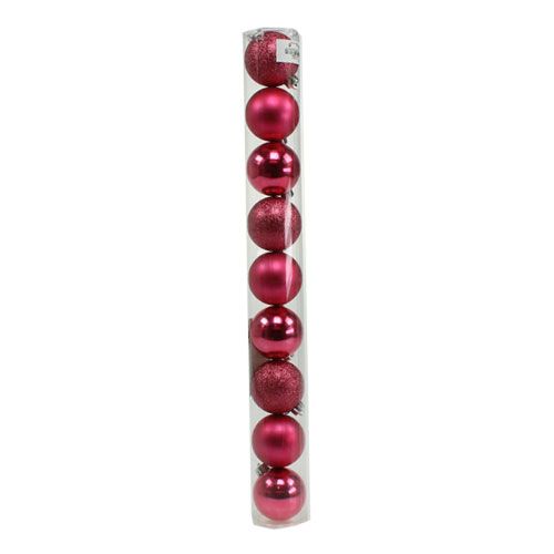 Floristik24 Bombki plastikowe różowe Ø6cm 10szt