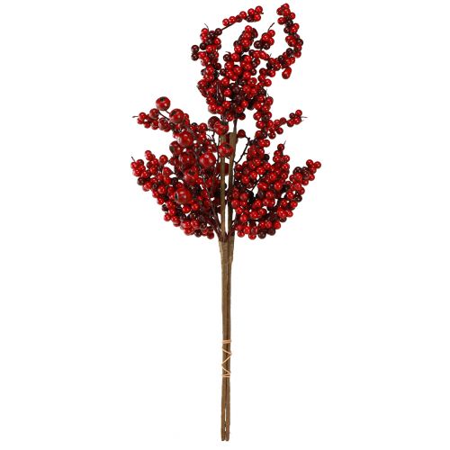 Produkt Sztuczna gałązka z czerwonymi jagodami Jesień Boże Narodzenie 60cm 2szt