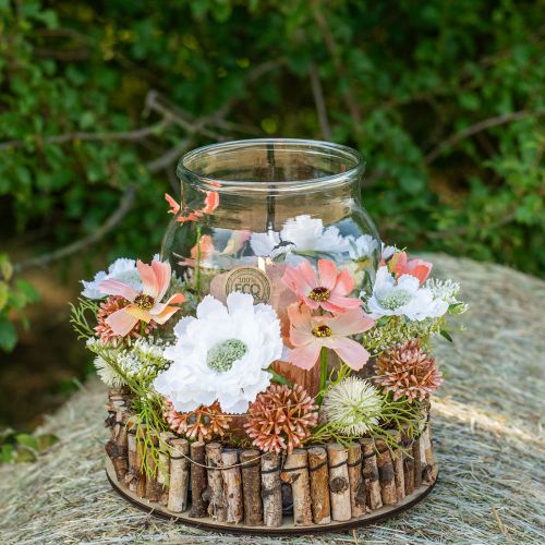 Floristik24 Sztuczna gałązka pompon deco gałązka biała 61cm 4szt
