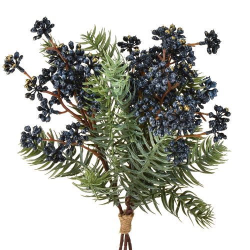 Sztuczne gałązki jałowca z jagodami, gałązki igłowe, 45 cm, 3 sztuki