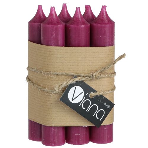 Produkt Świece na krótkie kije Świece woskowe w kolorze Berry 21×110mm 6 szt