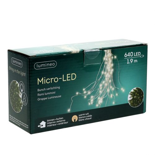 Produkt Wiązka światła LED do wewnątrz i na zewnątrz 640 1,9 m srebrny/ciepła biel