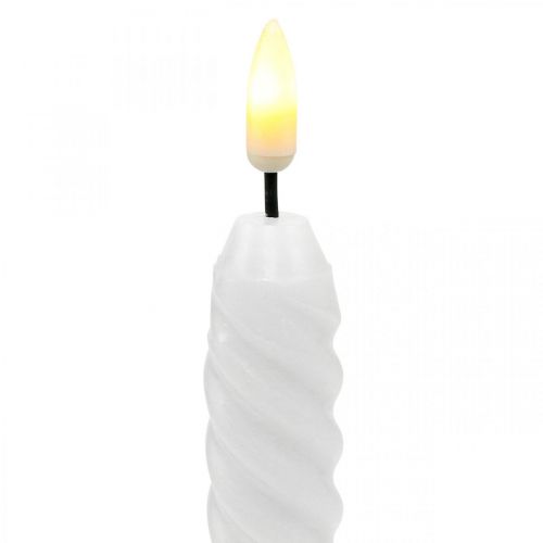 Floristik24 Świece LED w sztyfcie białe timer prawdziwy wosk na baterię 25cm 2 sztuki