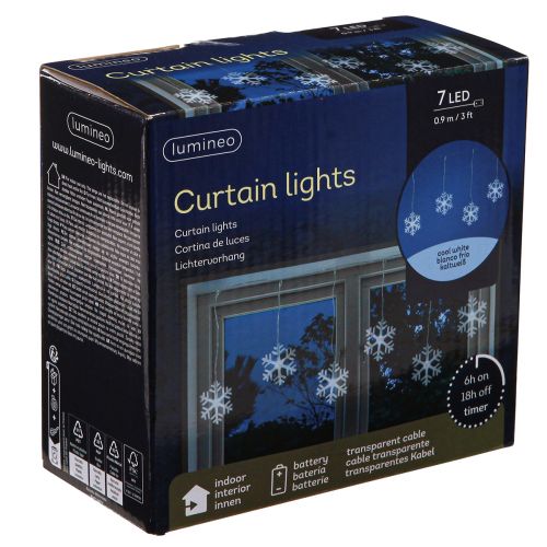 Produkt Dekoracja okienna LED świąteczna zimna biel na baterię 25×90cm
