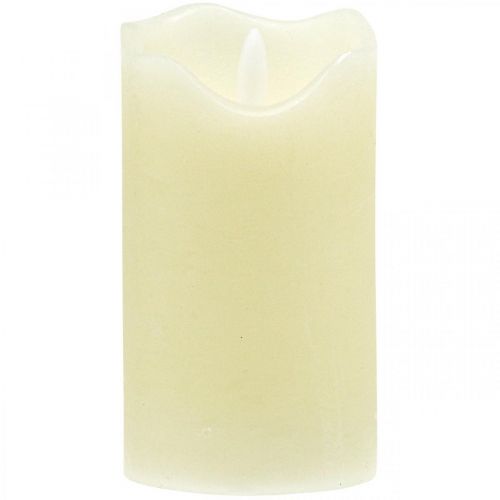 Floristik24 Świeca LED Prawdziwy Wosk Kremowy Na Baterie Z Timerem H13cm