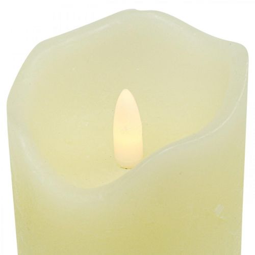 Floristik24 Świeca LED Prawdziwy Wosk Kremowy Na Baterie Z Timerem H13cm