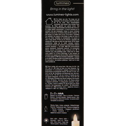 Produkt Świeca LED świece woskowe w sztyfcie białe na baterię 24cm 2 sztuki