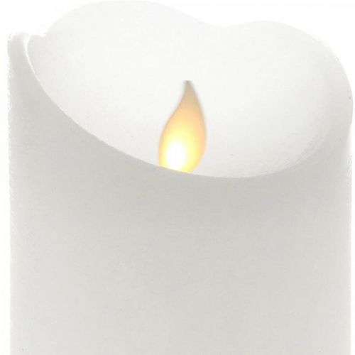 Floristik24 Woskowa świeca filarowa LED świeca ciepła biel Ø7,5 cm W12,5 cm