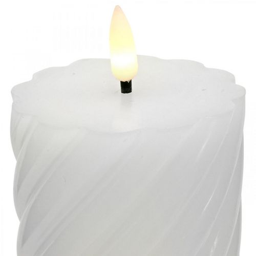 Produkt Świeca LED z zegarem w kolorze białym ciepłym białym prawdziwym woskiem Ø7,5cm W15cm
