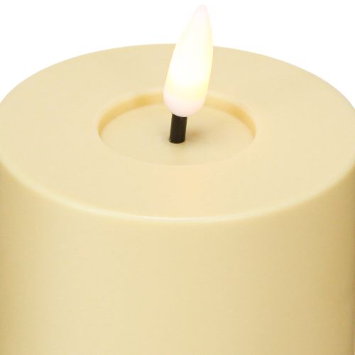 Produkt Świeca LED z timerem Zielono-beżowa Zewnętrzna Ø7,5cm W18cm