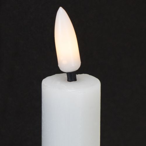 Floristik24 Świece LED białe stożkowe woskowe ciepła biel 24,5cm 2 sztuki