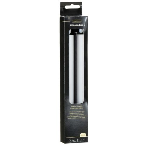 Produkt Świece LED białe stożkowe woskowe ciepła biel 24,5cm 2 sztuki