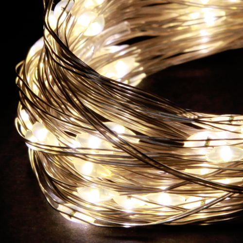 Produkt Łańcuch świetlny LED 100 Micro LED, ciepła biel, timer, 4 sztuki