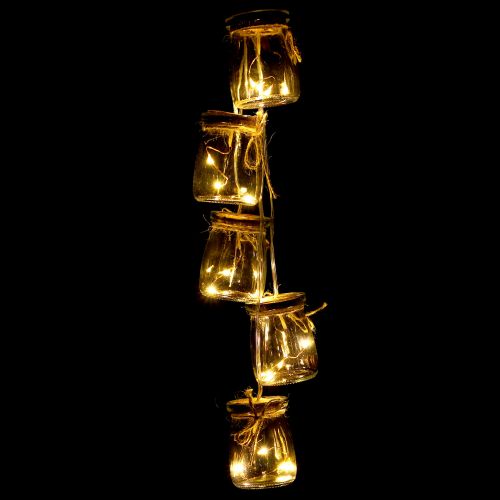 Łańcuch świetlny LED w szkle ciepły biały 70cm 15 lampek