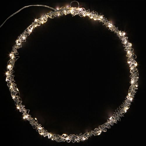 Produkt Pierścień LED metalowy dekoracyjny do zawieszenia srebrny ciepły biały 30cm