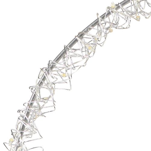 Produkt Pierścień LED metalowy dekoracyjny do zawieszenia srebrny ciepły biały 30cm