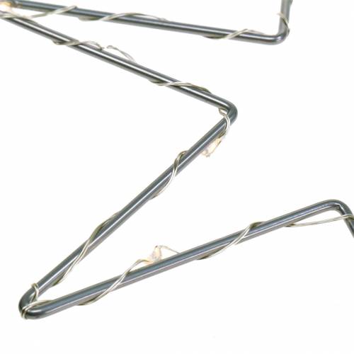 Floristik24 Gwiazda LED w ozdobnym pierścieniu do zawieszenia srebrny metal Ø30cm