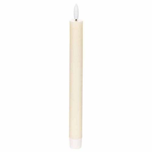 Świeca stożkowa LED w kolorze białym z ciepłym białym światłem, 24 cm, z timerem, 2 sztuki