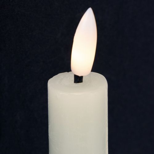 Floristik24 Świeca LED kremowa ciepła biała wosk naturalny wys. 14,5 cm 2 sztuki
