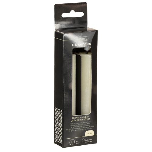 Produkt Świeca LED kremowa ciepła biała wosk naturalny wys. 14,5 cm 2 sztuki