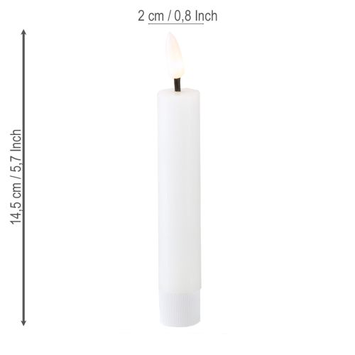 Produkt Świeca woskowa LED biała, ciepła biel, 14,5 cm, 2 sztuki