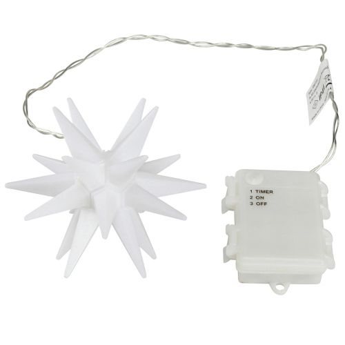 Floristik24 Gwiazda LED na zewnątrz, biała gwiazda światła, bateria Ø12cm W66cm