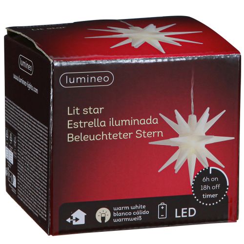 Produkt Gwiazda LED na zewnątrz, biała gwiazda światła, bateria Ø12cm W66cm