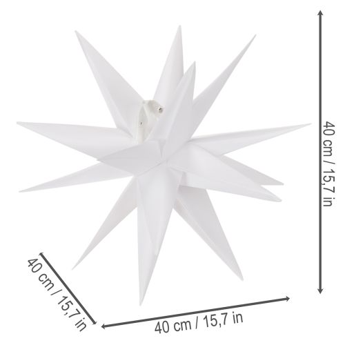 Dekoracyjna gwiazda LED, ciepła biel, zewnętrzna, z timerem, 40 cm | Floristik24.pl