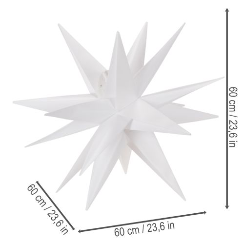 Gwiazda świąteczna LED, ciepła, biała, z timerem, zewnętrzna, 60 cm | Floristik24.pl