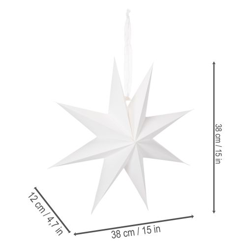 Gwiazda wisząca LED z timerem, ciepła biel, ogrodowa, 38 cm | Floristik24.pl