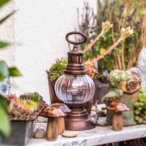 Floristik24 Latarnia LED huragan, lampa metalowa, oświetlenie dekoracyjne, wygląd vintage Ø12,5cm W30cm