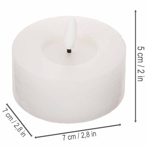 Podgrzewacze LED XL, biały, prawdziwy wosk, z timerem, ciepła biel, 6 cm, 2 szt. | Floristik24.pl