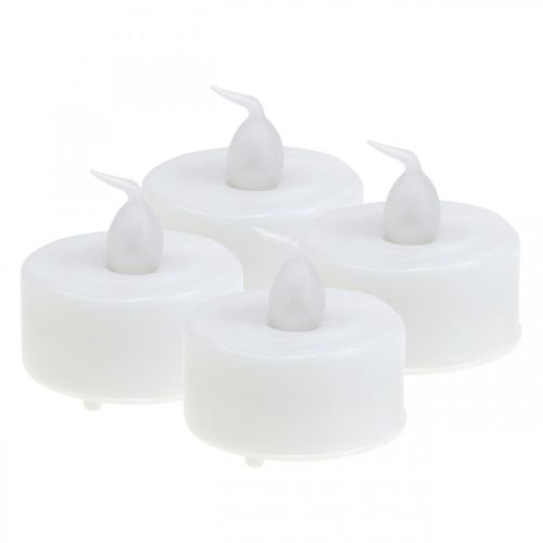 Floristik24 Efekt płomienia LED Tea Lights Sztuczne świece z timerem Ciepła biel Ø3,6cm Zestaw 4