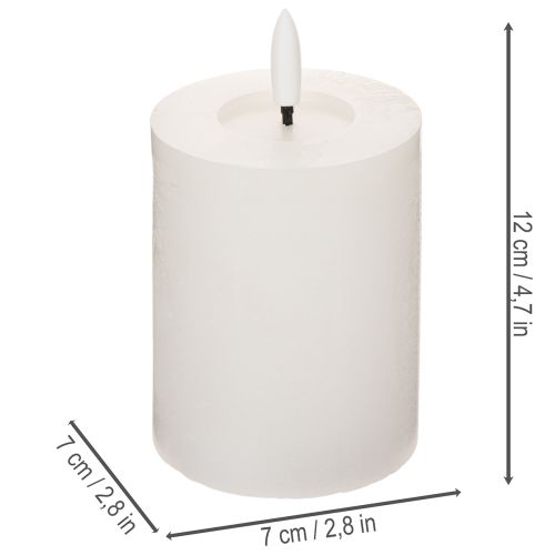 Świeca słupkowa LED, migocząca, z timerem, Ø7cm, 12cm | Floristik24.pl