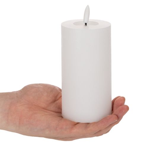 Świeca słupkowa LED, migocząca, z timerem, Ø7cm, 16cm | Floristik24.pl