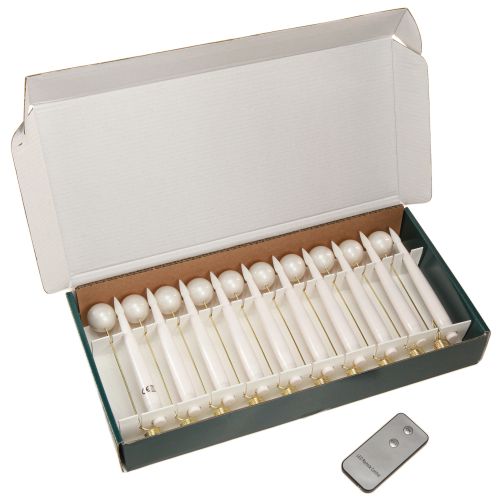 Floristik24 Świece choinkowe LED z pilotem bezprzewodowym 15,5cm 10 szt