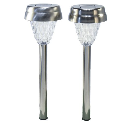 Lampy ogrodowe LED solarne z timerem ciepła biel W35cm 4 szt