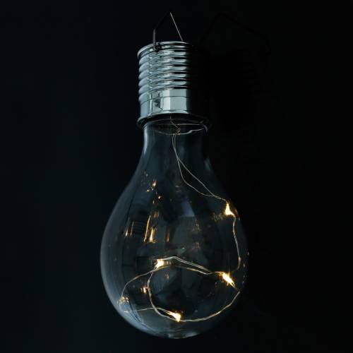 Floristik24 Dekoracja ogrodowa słoneczna żarówka LED ciepła biel W15cm 5szt