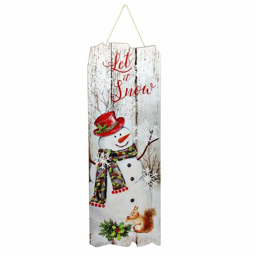 Floristik24 Fototapeta LED Bałwan "Let it Snow" 21×60cm Na baterie