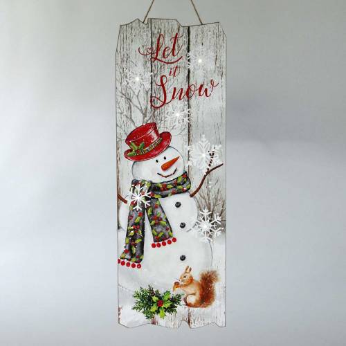 Floristik24 Fototapeta LED Bałwan "Let it Snow" 21×60cm Na baterie