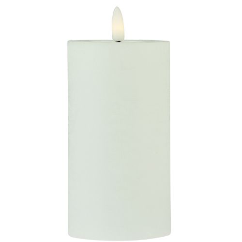 Floristik24 Zegar świeczkowy LED z prawdziwego wosku, biały, rustykalny wygląd, Ø7cm W15cm