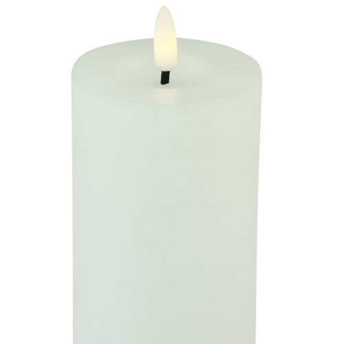 Floristik24 Zegar świeczkowy LED z prawdziwego wosku, biały, rustykalny wygląd, Ø7cm W15cm