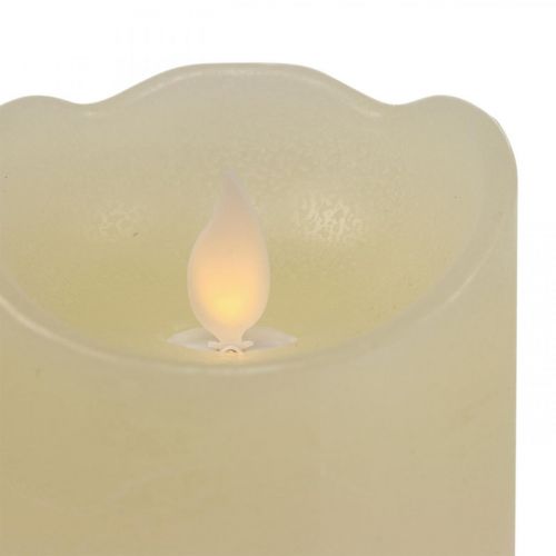 Woskowa świeca filarowa LED świeca ciepła biel Ø7,5 cm wys. 12,5 cm