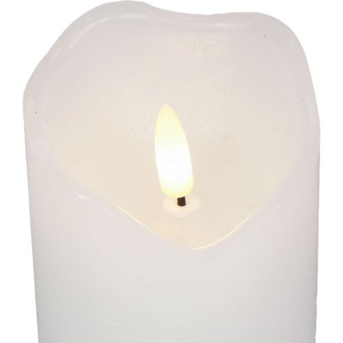 Floristik24 Świeca LED z zegarem Świeca okrągła z prawdziwego wosku Ø7cm W9cm