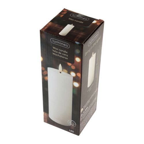 Floristik24 Świeca LED z timerem, świeca woskowa z ruchomym płomieniem 19cm