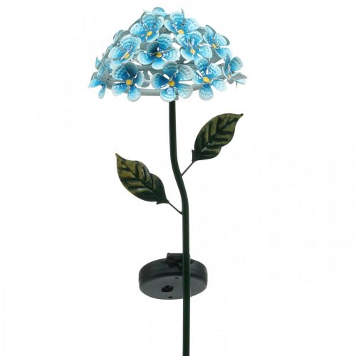 Floristik24 Chryzantema LED, dekoracja świetlna do ogrodu, dekoracja metalowa niebieska L55cm Ø15cm