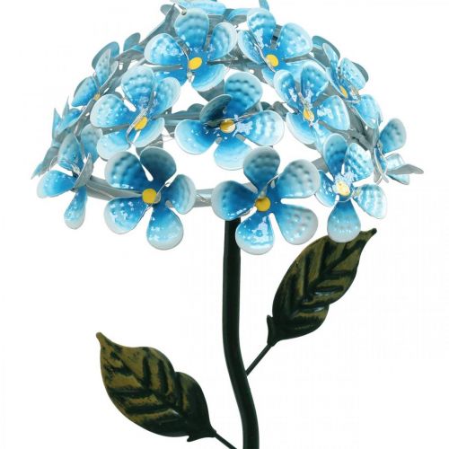 Floristik24 Chryzantema LED, dekoracja świetlna do ogrodu, dekoracja metalowa niebieska L55cm Ø15cm